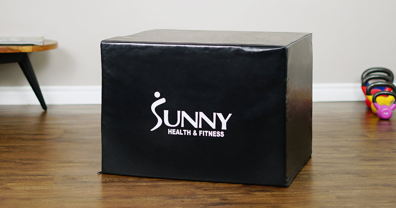 Sunny Health & Fitness Wood Plyo Box with Cover