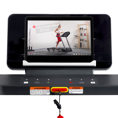 DEVICE HOLDER | The fitness equipment has a universal mount for your personal devices on the console. The holder can support most phones and tablets. 