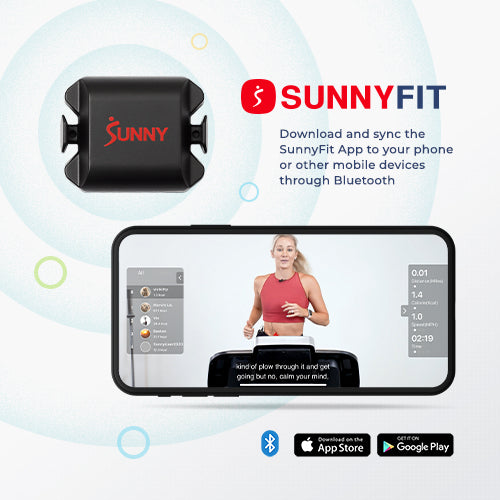 STAY CONNECTED | Sync to your phone, tablet or other mobile devices through Bluetooth or ANT+ wireless connectivity technology. Recommended to be used with the SunnyFit® APP for full functionality and optimal connectivity.