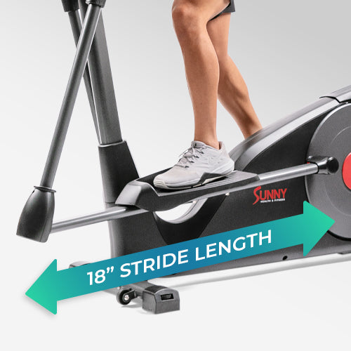 OPTIMAL STRIDE | 18 inches of stride length promotes exercise efficiency and low impact workouts. Get a total body workout that is friendly to your bones and joints.