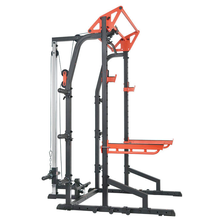 LAT PULL DOWN ATTACHMENT | The separately sold Sunny Health & Fitness Lat Pull Down Attachment increases the types and variations to your workouts. Strengthening different muscles and switching up your routine.