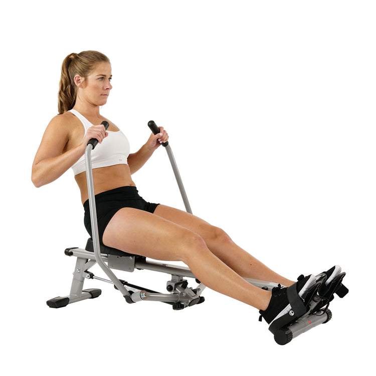 Full Motion Rowing Machine Rower w/ 350 lb High Weight Capacity and LCD Monitor