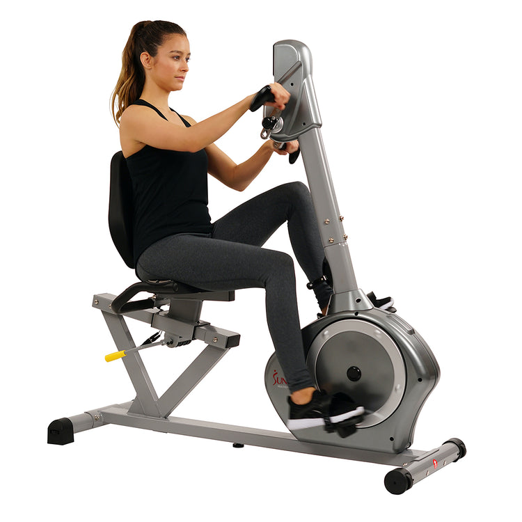 Magnetic Recumbent Exercise Bike with Moving Arms Exerciser w/ 350 LB High Weight Capacity