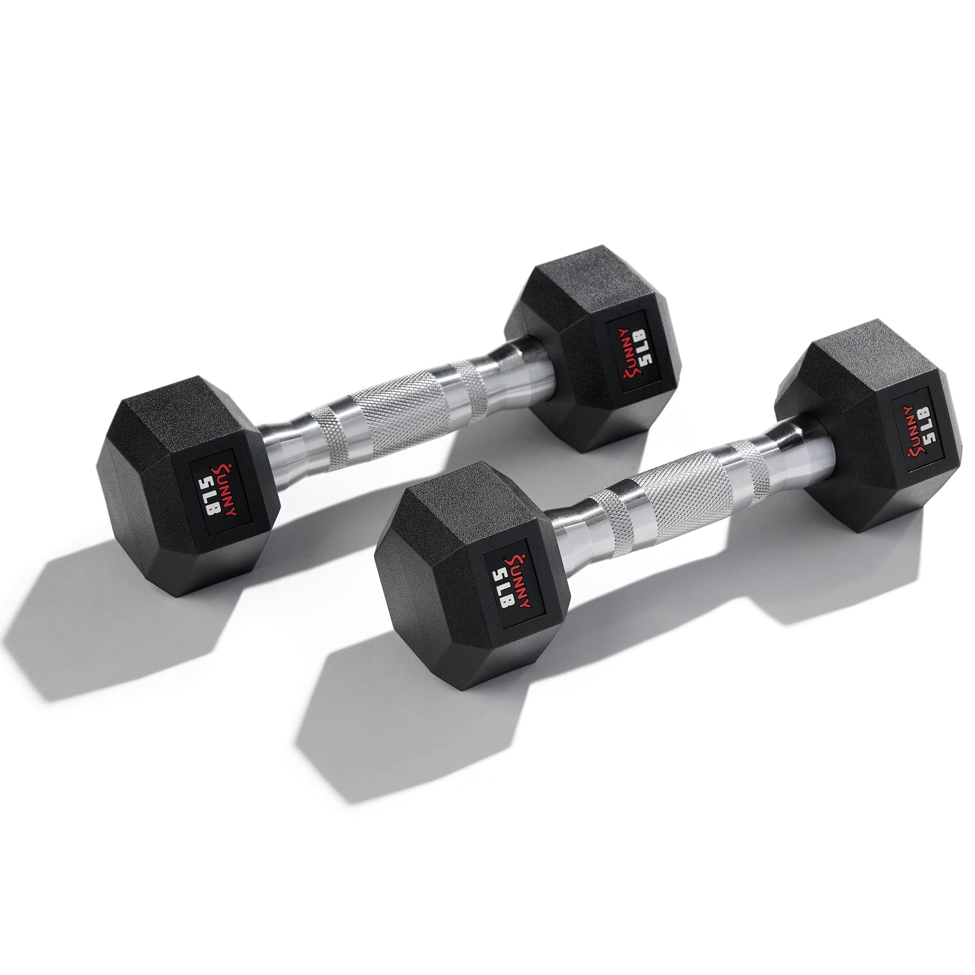 Rubber Hex Dumbbell Sets 5–55 LB Weights Sunny Health