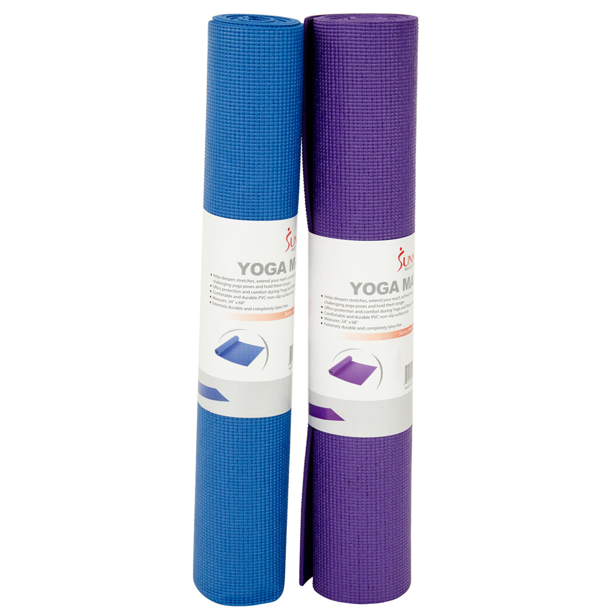Athletic Works PVC Yoga Mat, 3mm, Real Teal, 68inx24in, Non Slip,  Cushioning for Support and Stability 