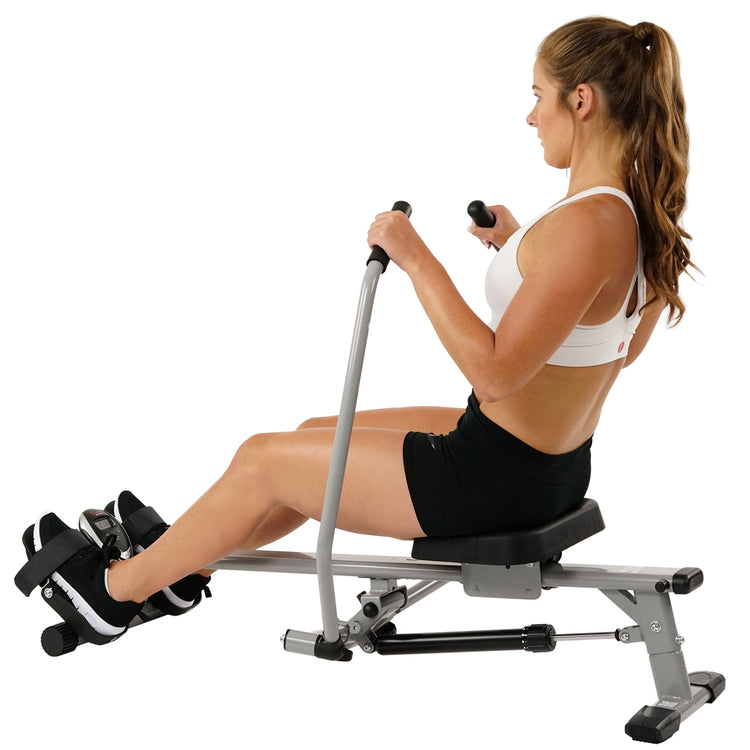 Full Motion Rowing Machine Rower w/ 350 lb High Weight Capacity and LCD Monitor