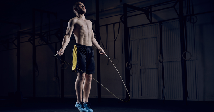 man jump roping