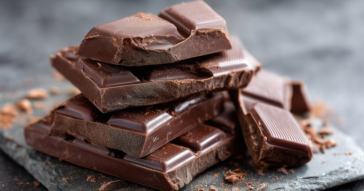 pile of dark chocolate bar broken up