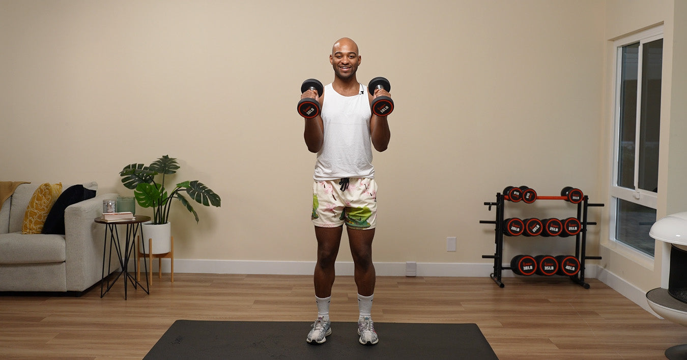 15 Min Under Tension Upper Body Dumbbell Workout | Sunny Health and Fitness