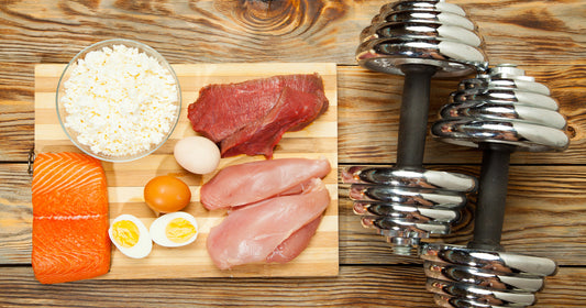 protein and dumbbell