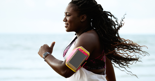how exercise can support women with PCOS, IBS and bone density issues woman runs outside