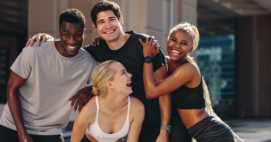 group of friends workout outside during summer to get healthy and keep each other accountable