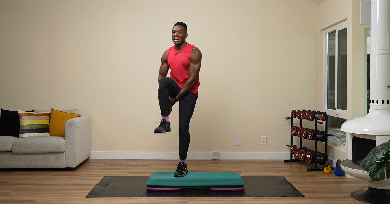 15 Min Step & Sculpt - Aerobics Step Workout | Sunny Health & Fitness