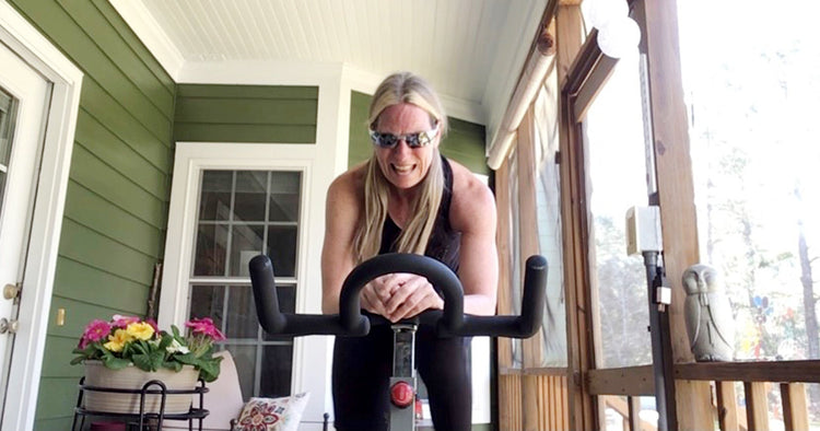 Customer Exercising Sunny Cycle Bike