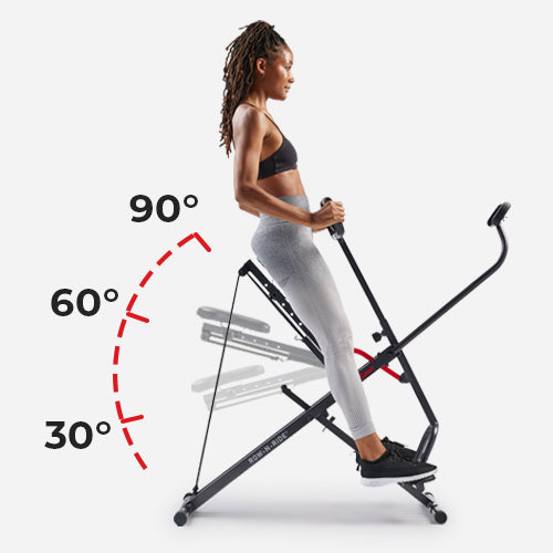Adjustable Squat Depth | Features customizable squat assist settings at 30, 60, and 90 degrees, allowing users to personalize their squat workout intensity and depth.