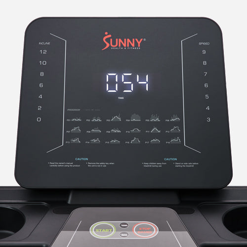 Digital Performance Monitor | Easily track your workout metrics with the large, user-friendly display, featuring quick access speed and incline buttons for seamless adjustments.