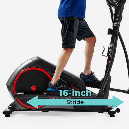 Long 16-Inch Stride | Maximize your fitness results with our elliptical featuring a long 16-inch stride length, designed to increase workout efficiency and accommodate users of all sizes.