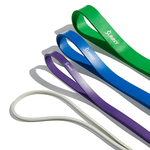 Color-Coded Resistance | Four clearly marked levels, from light to extra heavy, make it easy to choose the right band for any exercise.