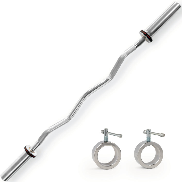 Olympic Curl Bar EZ Super Curl 47-48 Inch Sunny Health