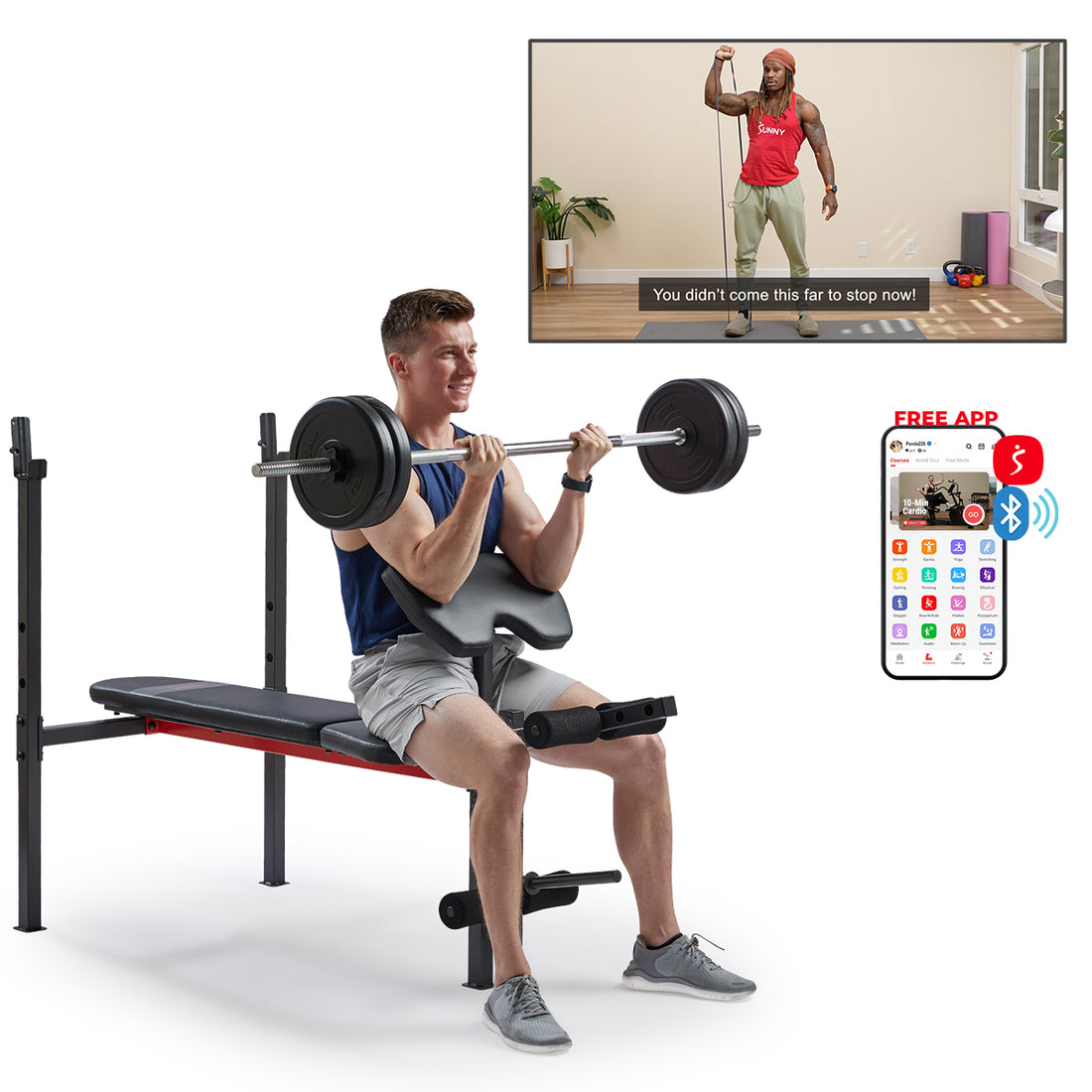 Leg Incline Bench Adjustable Standard Incline Weight Bench with Leg Developer and ...