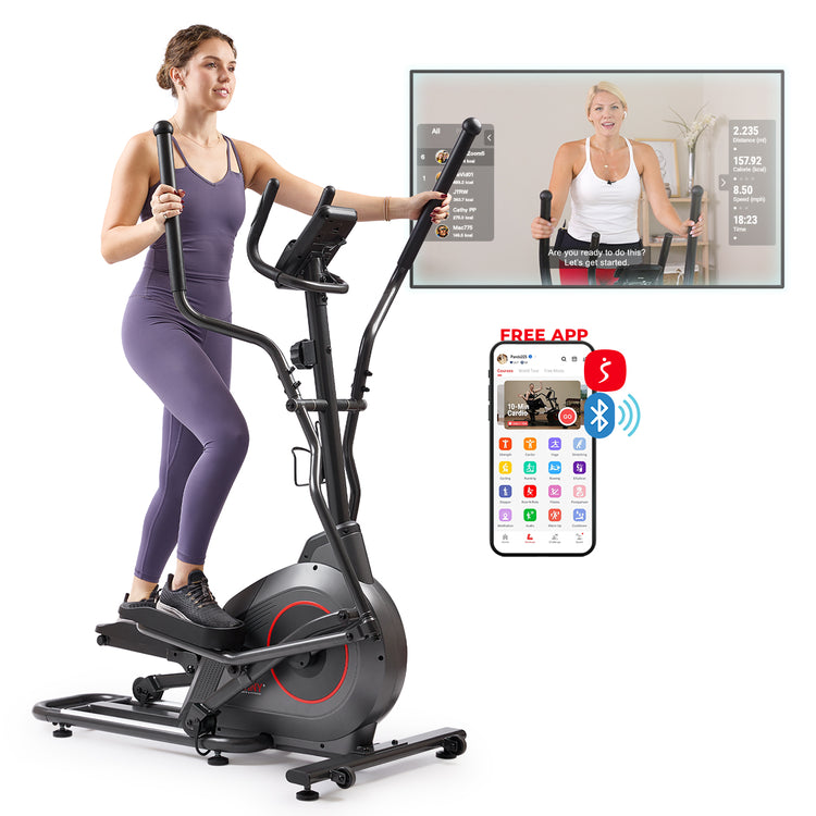 Stride Exercise Machine Ultra Silent Smart Elliptical Exerciser with 16” Long Stride Training ...