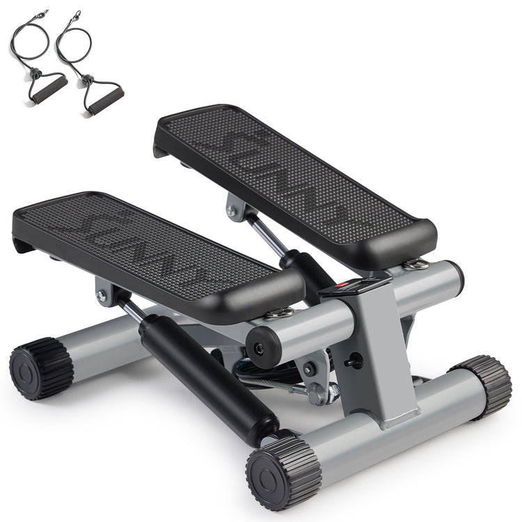 Mini Stepper with Resistance Bands Step Machine w/ LCD Monitor