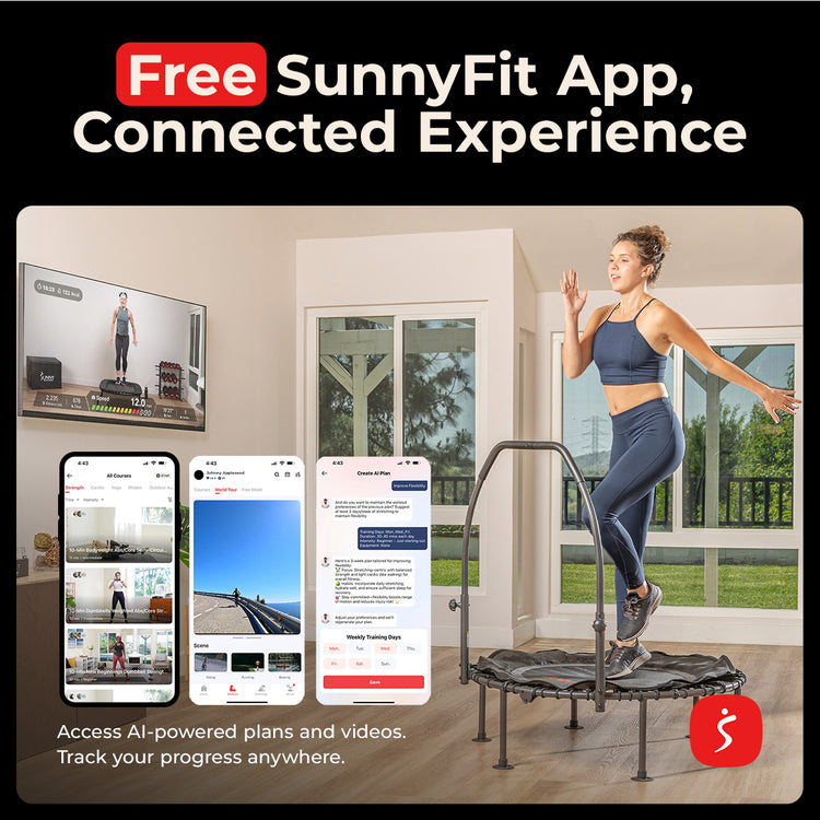 Active 40-Inch Fitness Trampoline with Adjustable Handlebar