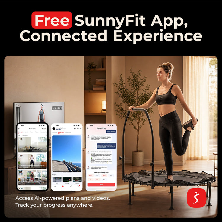 Active 48-Inch Fitness Trampoline with Adjustable Handlebar