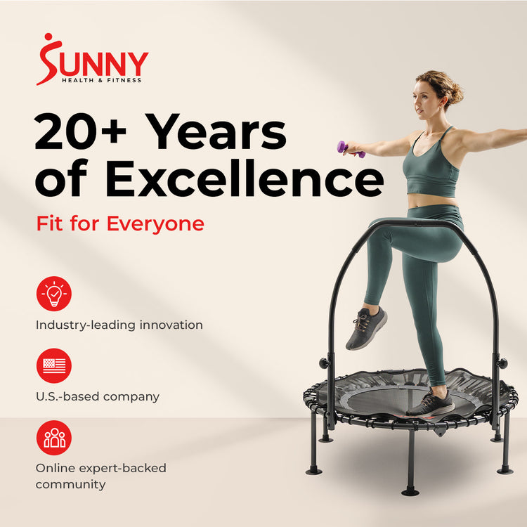 Active 40-Inch Fitness Trampoline with Adjustable Handlebar