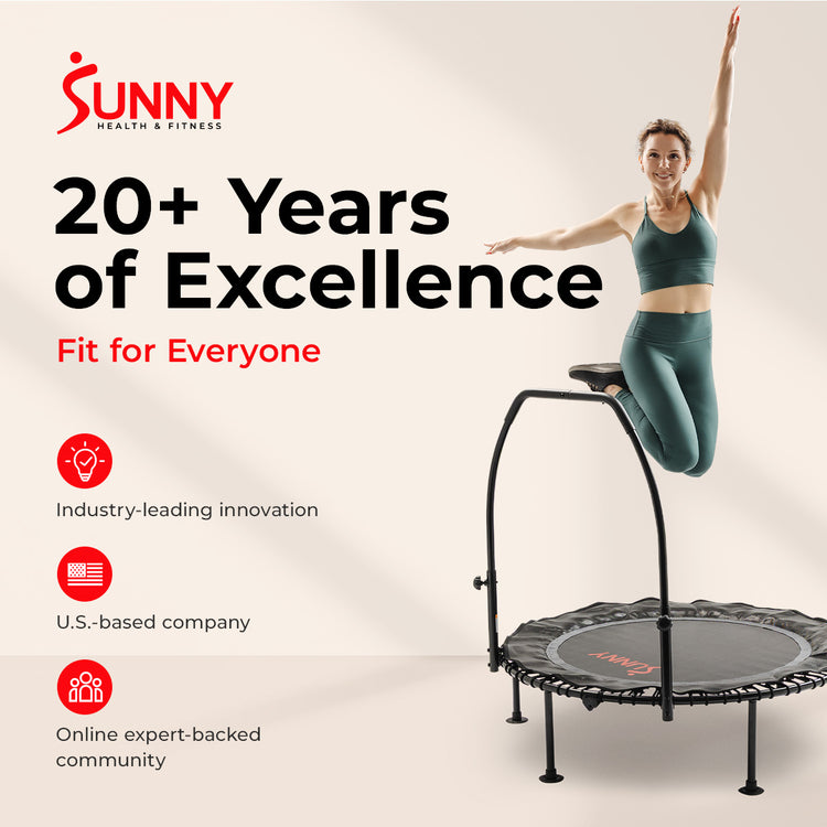 Active 48-Inch Fitness Trampoline with Adjustable Handlebar