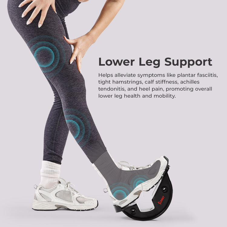 Calf & Hamstring Stretcher and Foot Rocker (Grey)