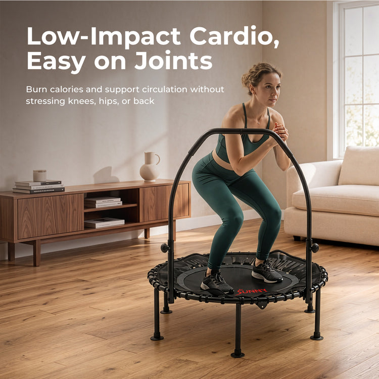 Active 40-Inch Fitness Trampoline with Adjustable Handlebar
