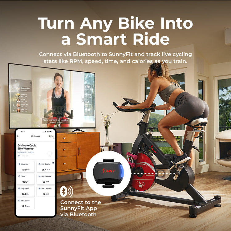 2-in-1 Advanced Cadence/RPM + Speed Sensor for Indoor and Outdoor Bikes | Sunny Health & Fitness