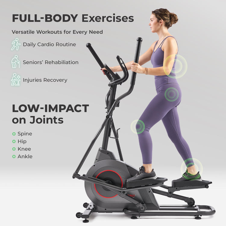 Ultra Silent Smart Elliptical Exerciser with 16” Long Stride Training Machine