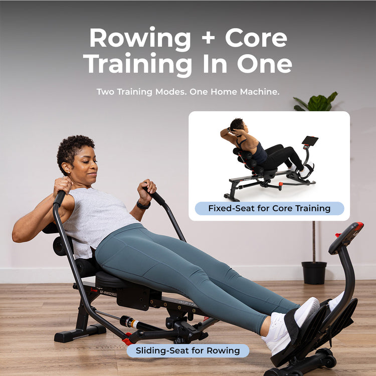 Full Motion Hydraulic Rowing Machine with Core Trainer