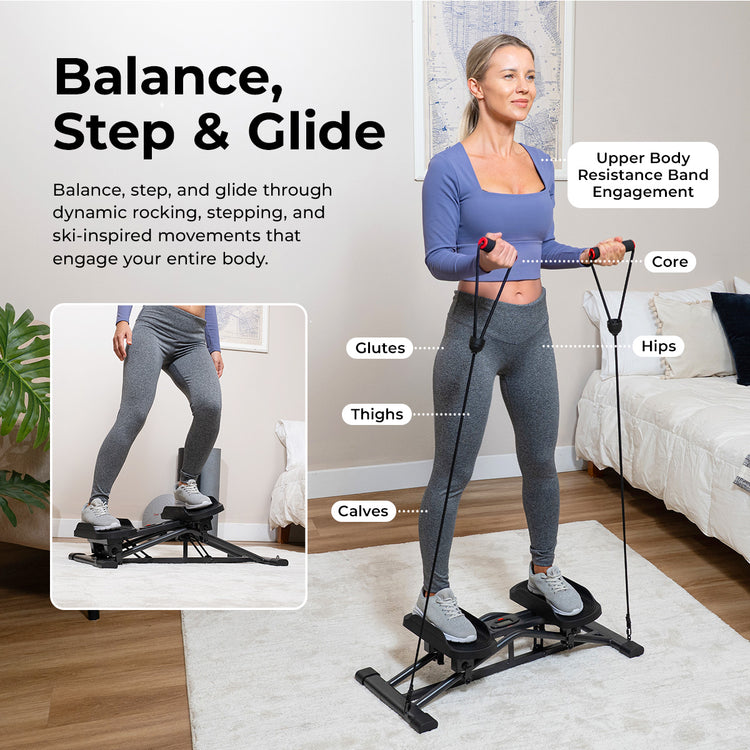 Smart Lateral Balance Stepper With Resistance Bands