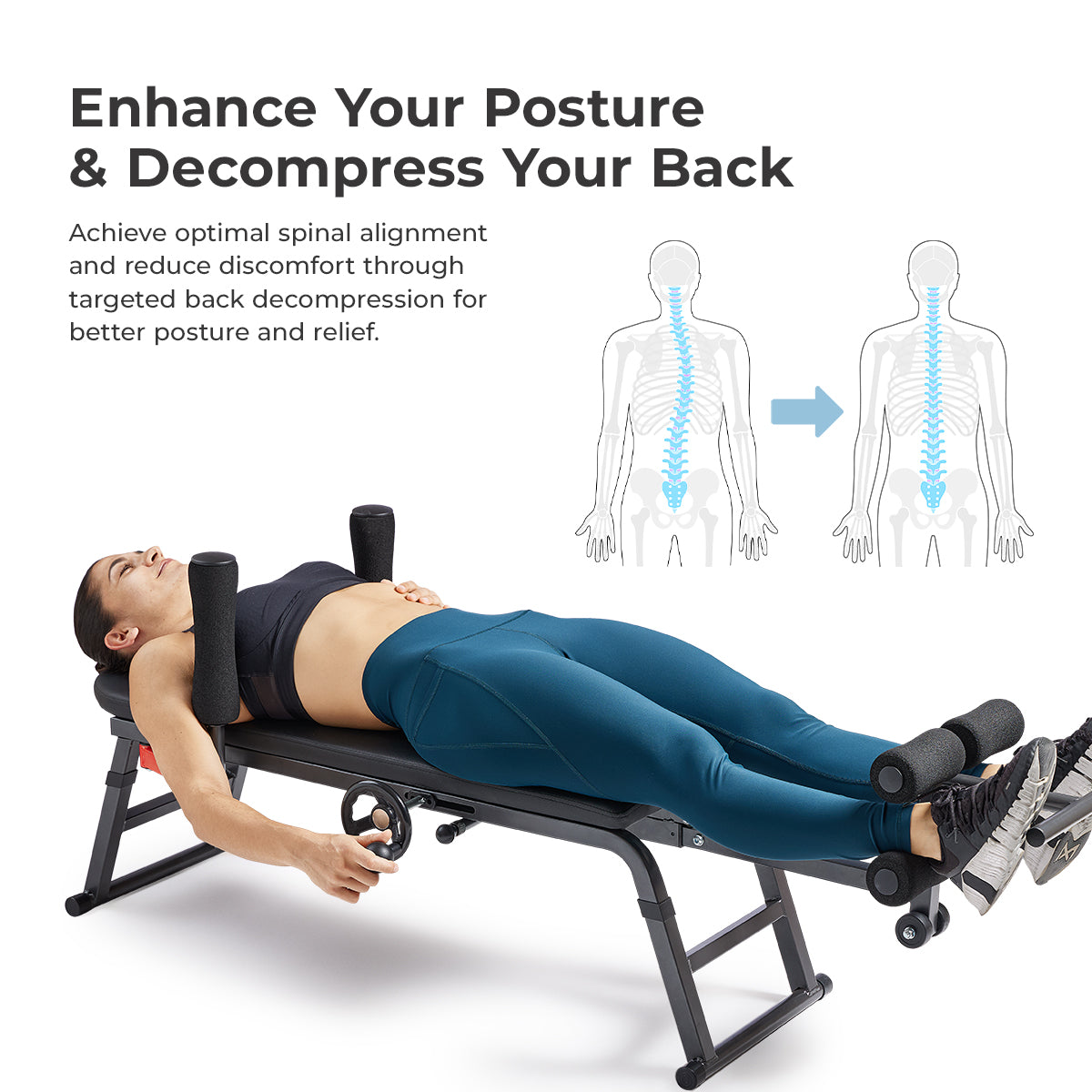 Inversion Traction Stretch Decompression Table Sunny Health