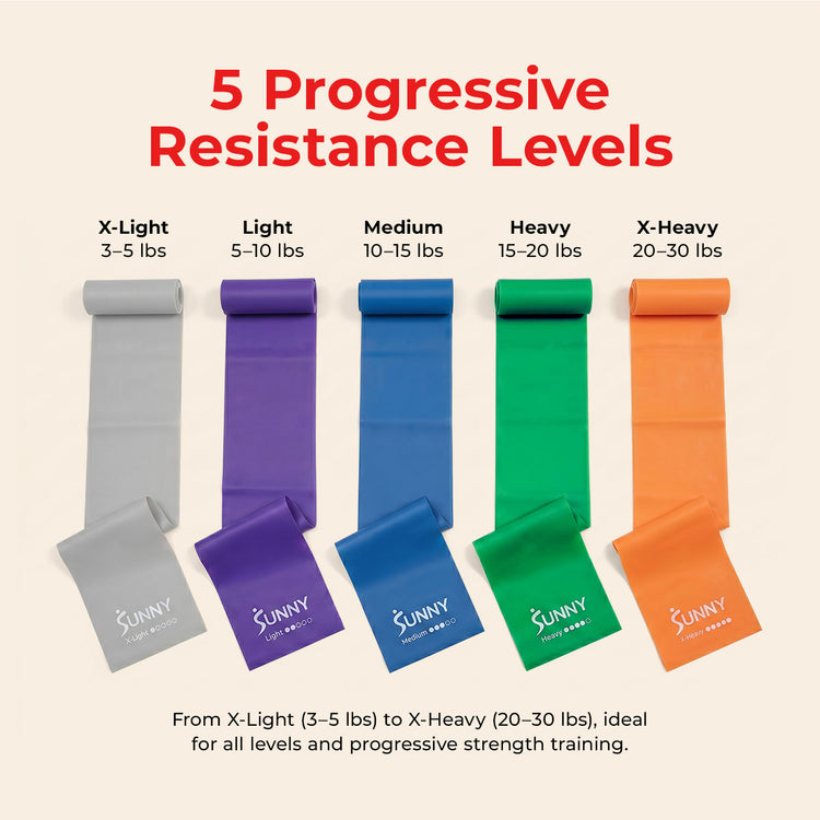 5-Level Resistance Band Set | Sunny Health & Fitness