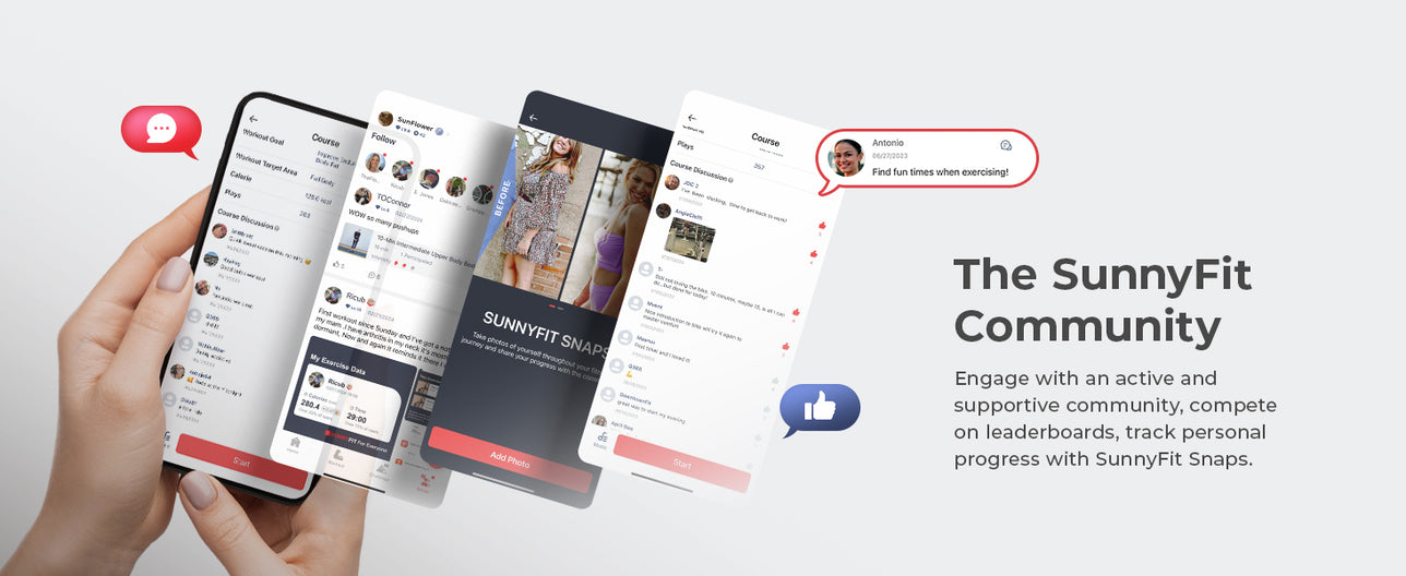 The SunnyFIt Community | Engage with an active & supportive community, compete on leaderboards, track personal progress with SunnyFit Snaps.
