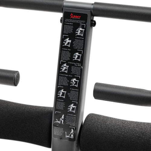 INSTRUCTIONAL PLACARD | Detailed instructions for 9 different stretches help you get started on your stretching regimen.