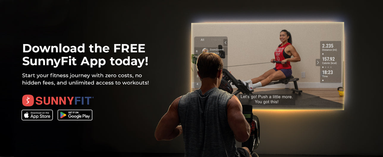Join the FREE SunnyFit App | We make home workouts seamless, simple, and fit for everyone!