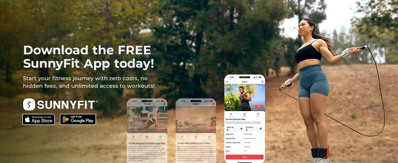 Join the FREE SunnyFit App | We make home workouts seamless, simple and fit for everyone!
