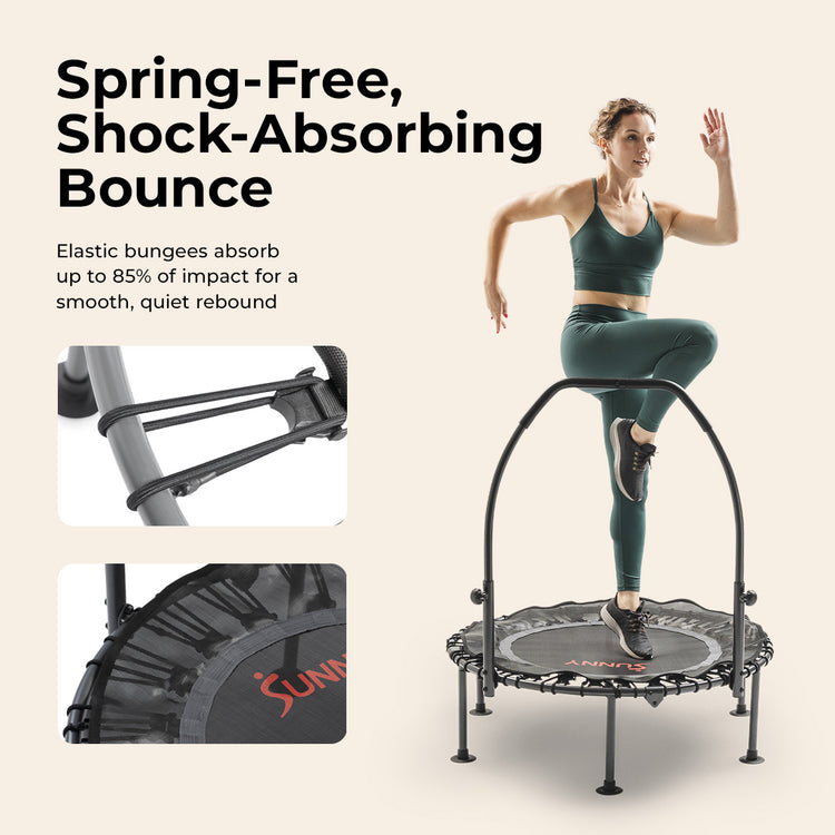 Active 40-Inch Fitness Trampoline with Adjustable Handlebar