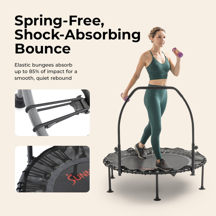 Active 48-Inch Fitness Trampoline with Adjustable Handlebar