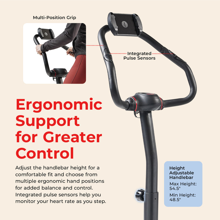 Smart Heavy Duty Power Stepper with Handlebar and Resistance Bands