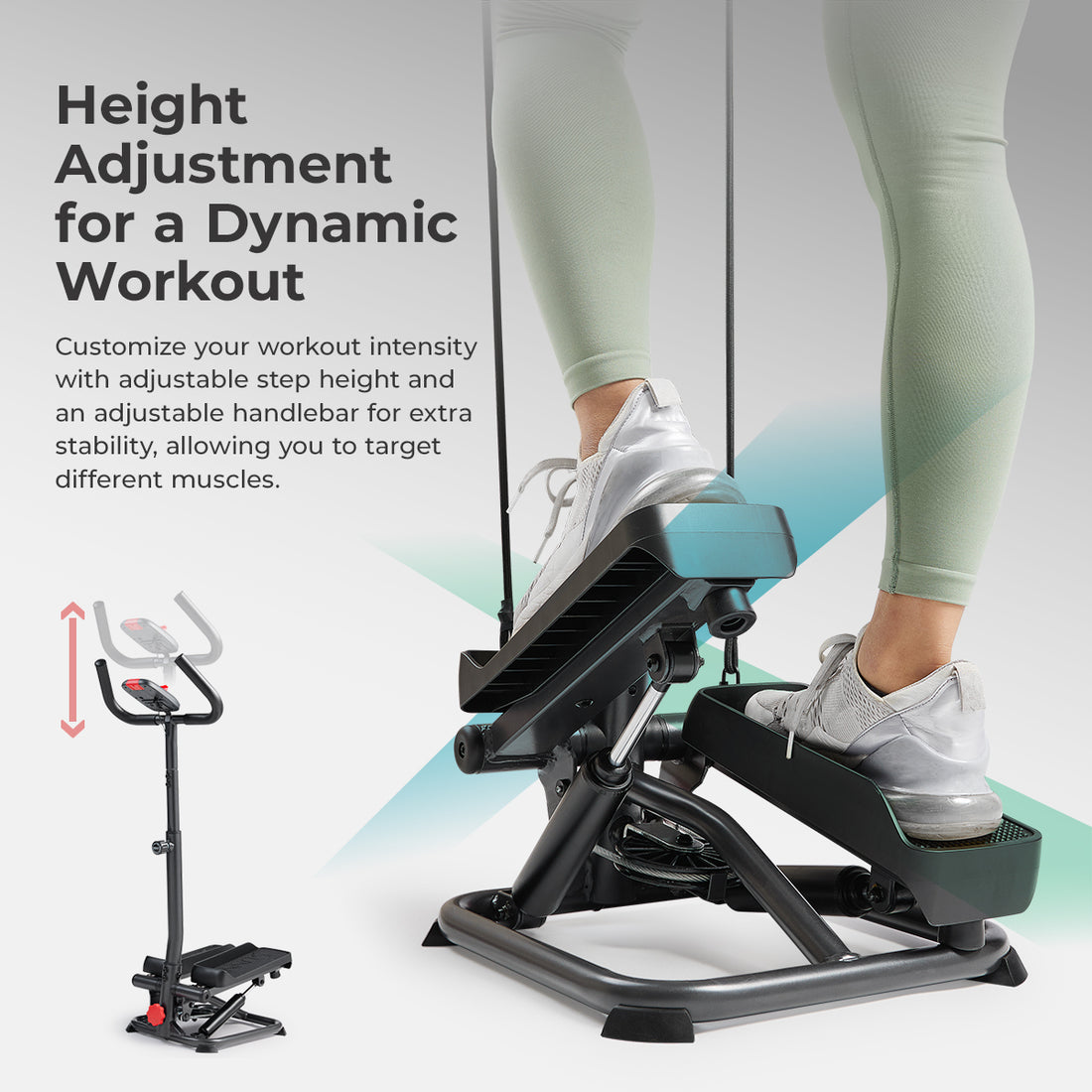 Smart Stair Exercise Stepper with Handlebar | Sunny Health & Fitness ...