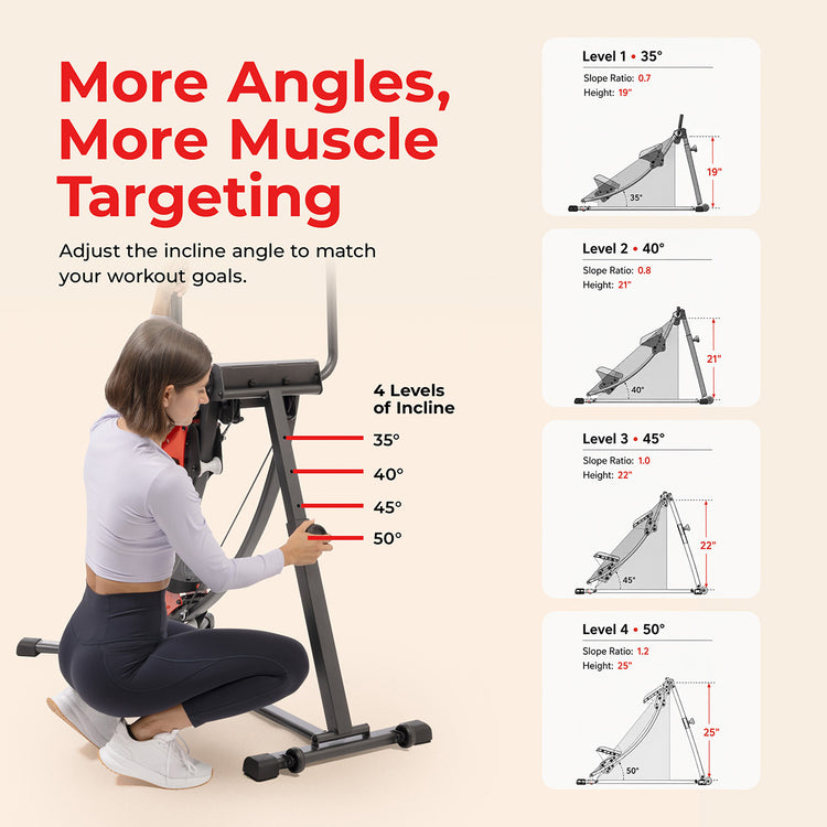 Curved Step Climber with Long Stride & 4 Incline Angles