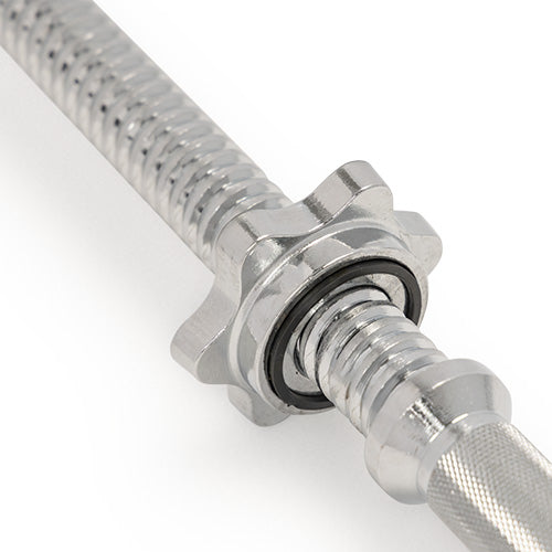 Threaded Sleeves for Security | Deep, even threads improve collar bite and help prevent plate walk during high-rep training.