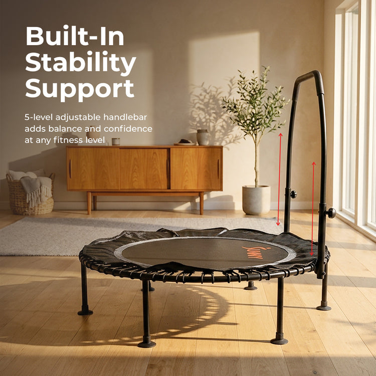 Active 48-Inch Fitness Trampoline with Adjustable Handlebar