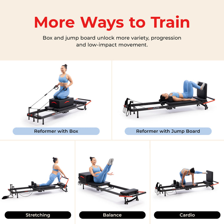 Premium Pilates Reformer Machine with Jump Board and Reformer Box for Home Workouts